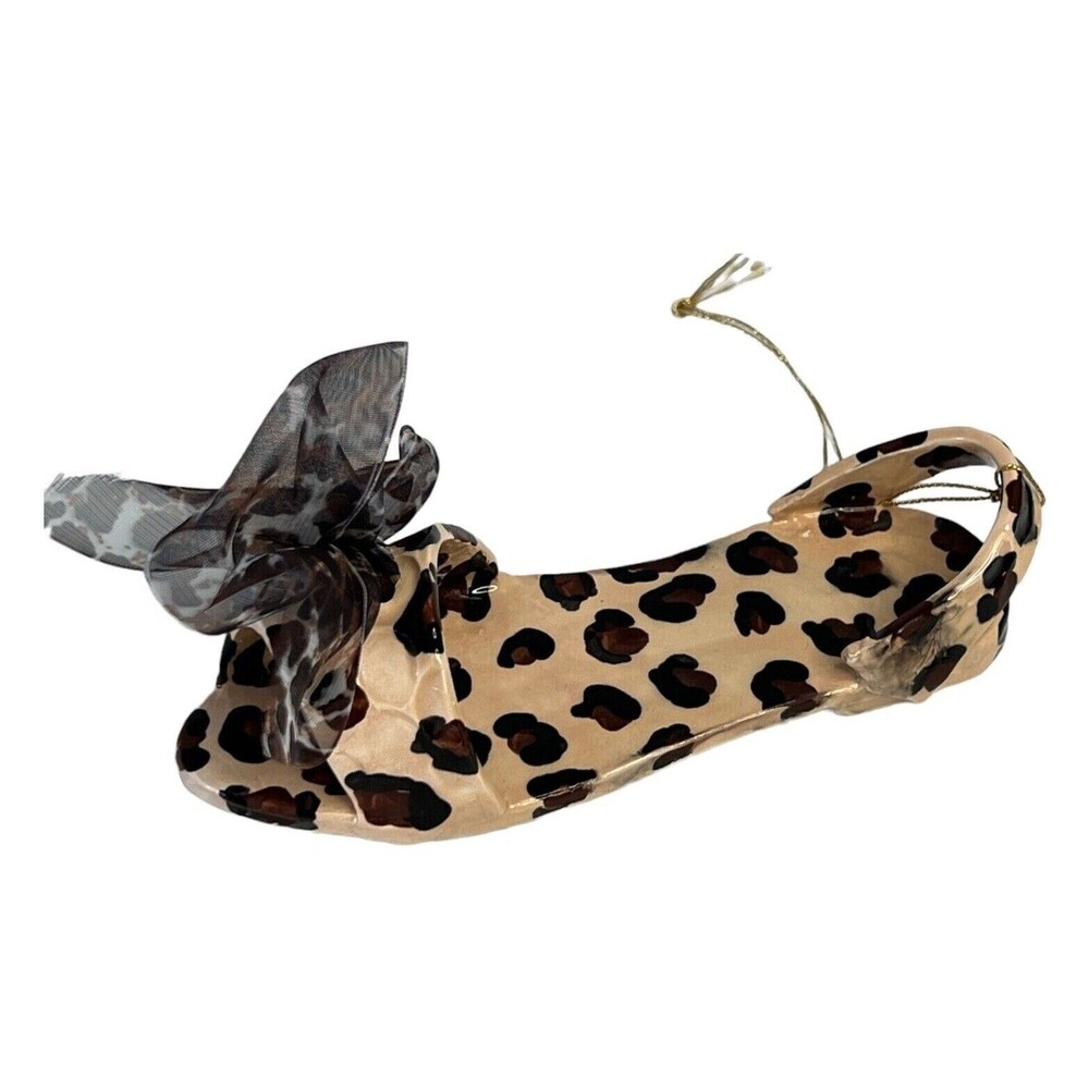 Christmas Tree Shoe Ornament Sandal Holiday Decoration 5" Leopard Print